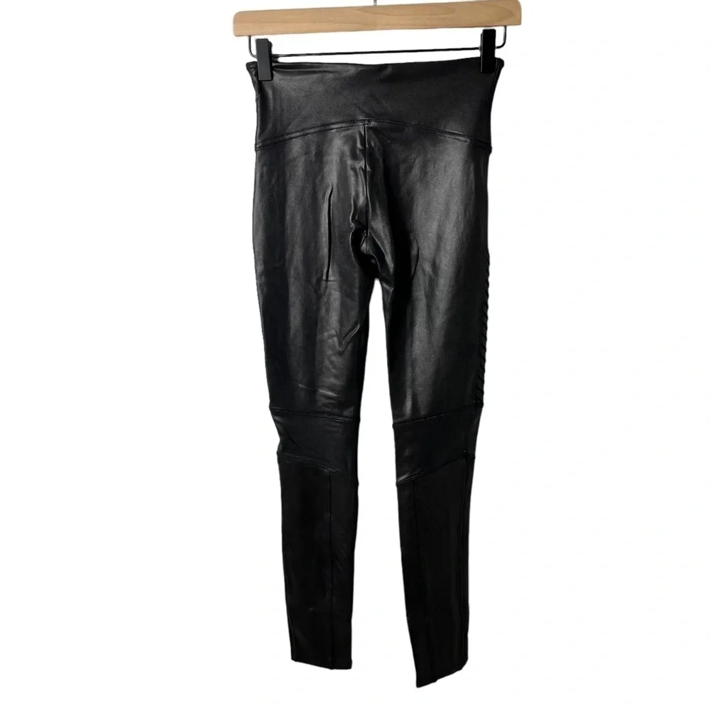 Spanx Faux Leather Moto Leggings Black Size Small Style 20136R